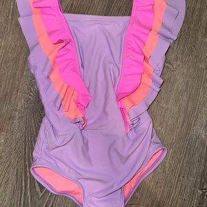 Kids Swim One Piece in Purple and Pink